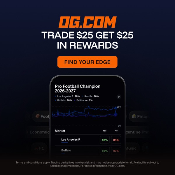 OG — trade $25, get $25 in rewards (new users only) with code WINPREDITCS.